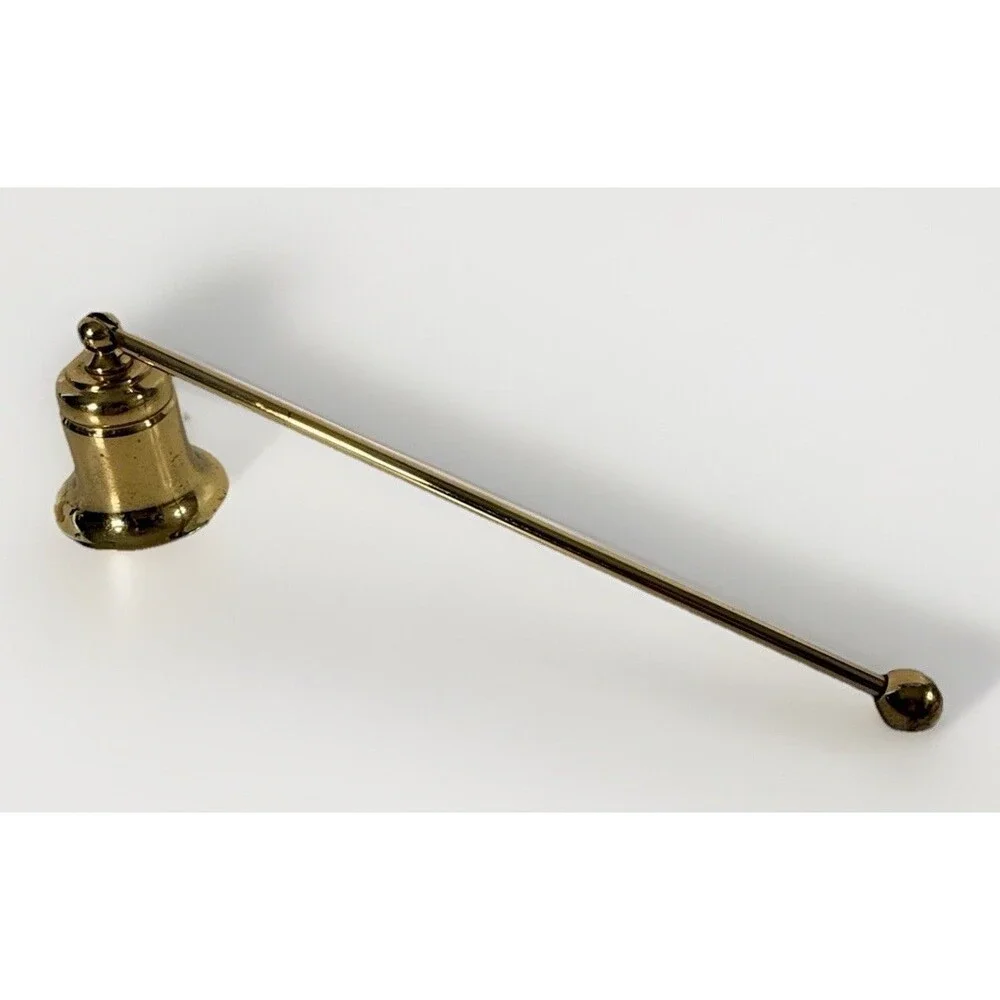 Solid Brass Candle Snuffer 8” swivel handle. vintage